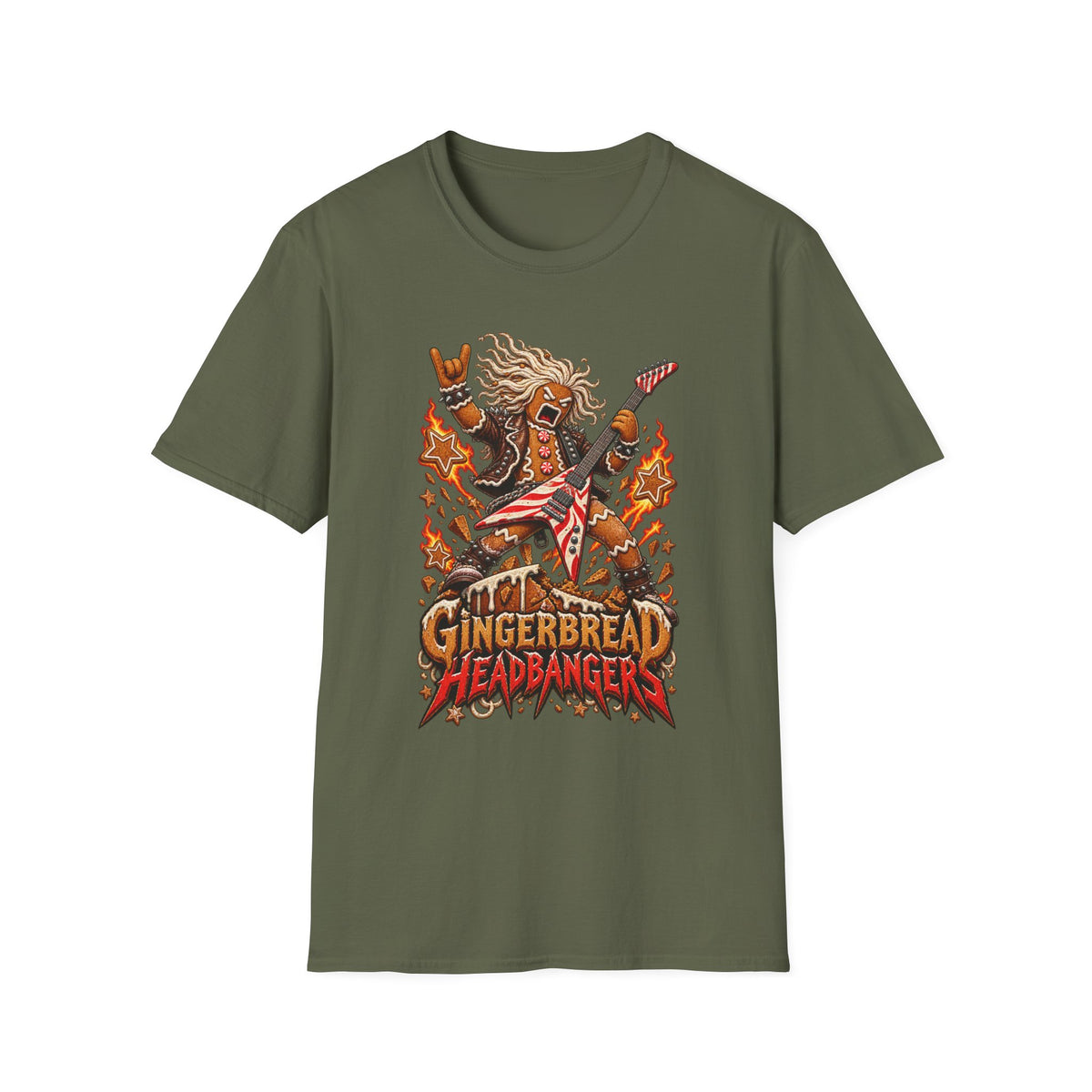 Gingerbread Headbangers | Christmas Funny Rock T-Shirt