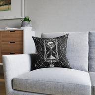 Skull Hourglass Gothic Celestial Cushion | Decorative Sofa Pillow