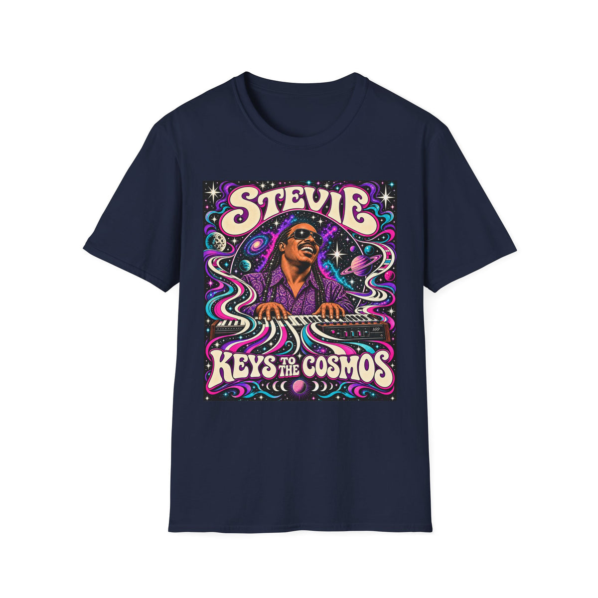 Stevie Keys to the Cosmos T-Shirt — Retro Psychedelic Music Tribute Tee