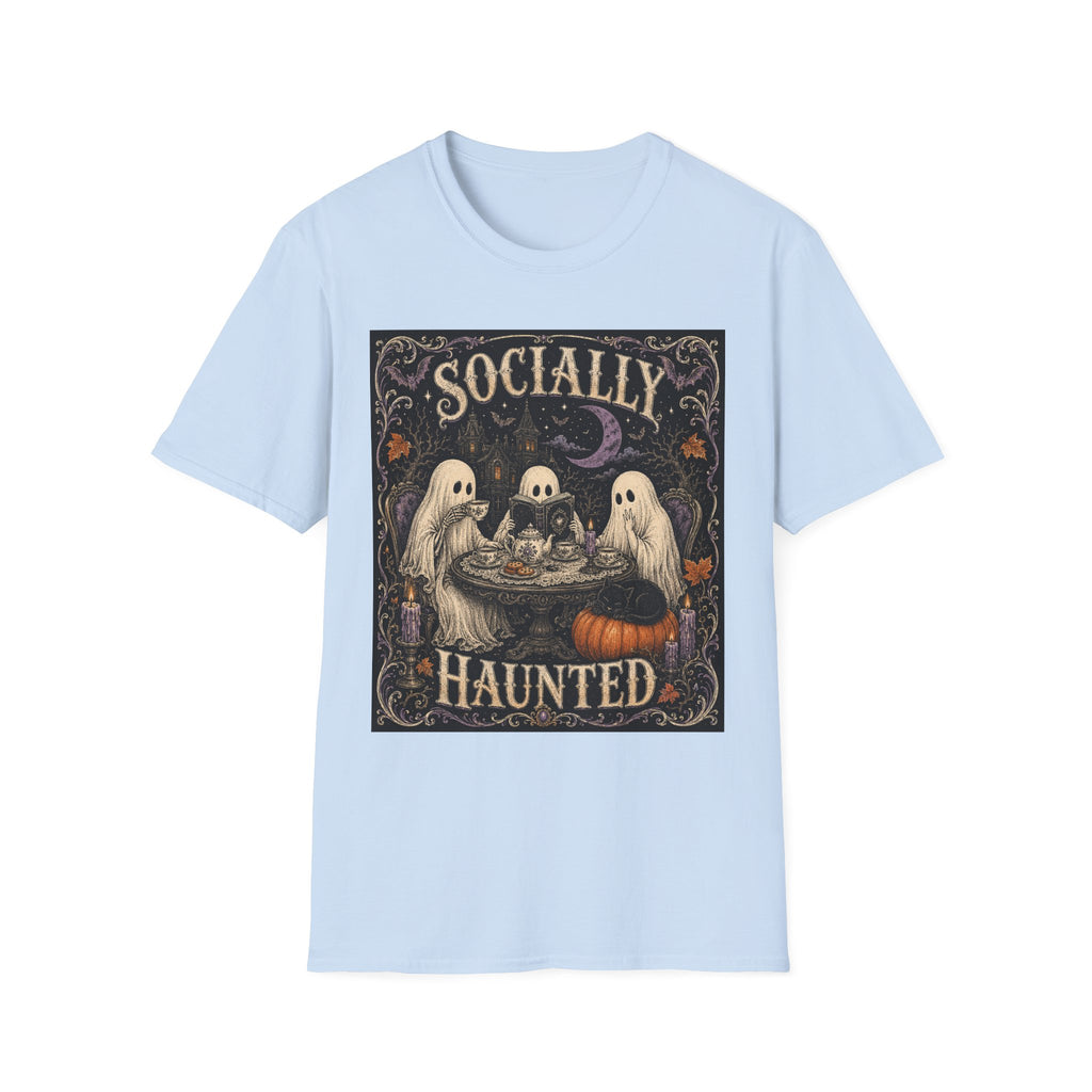 Socially Haunted T-Shirt — Cute Ghost Halloween Graphic Tee