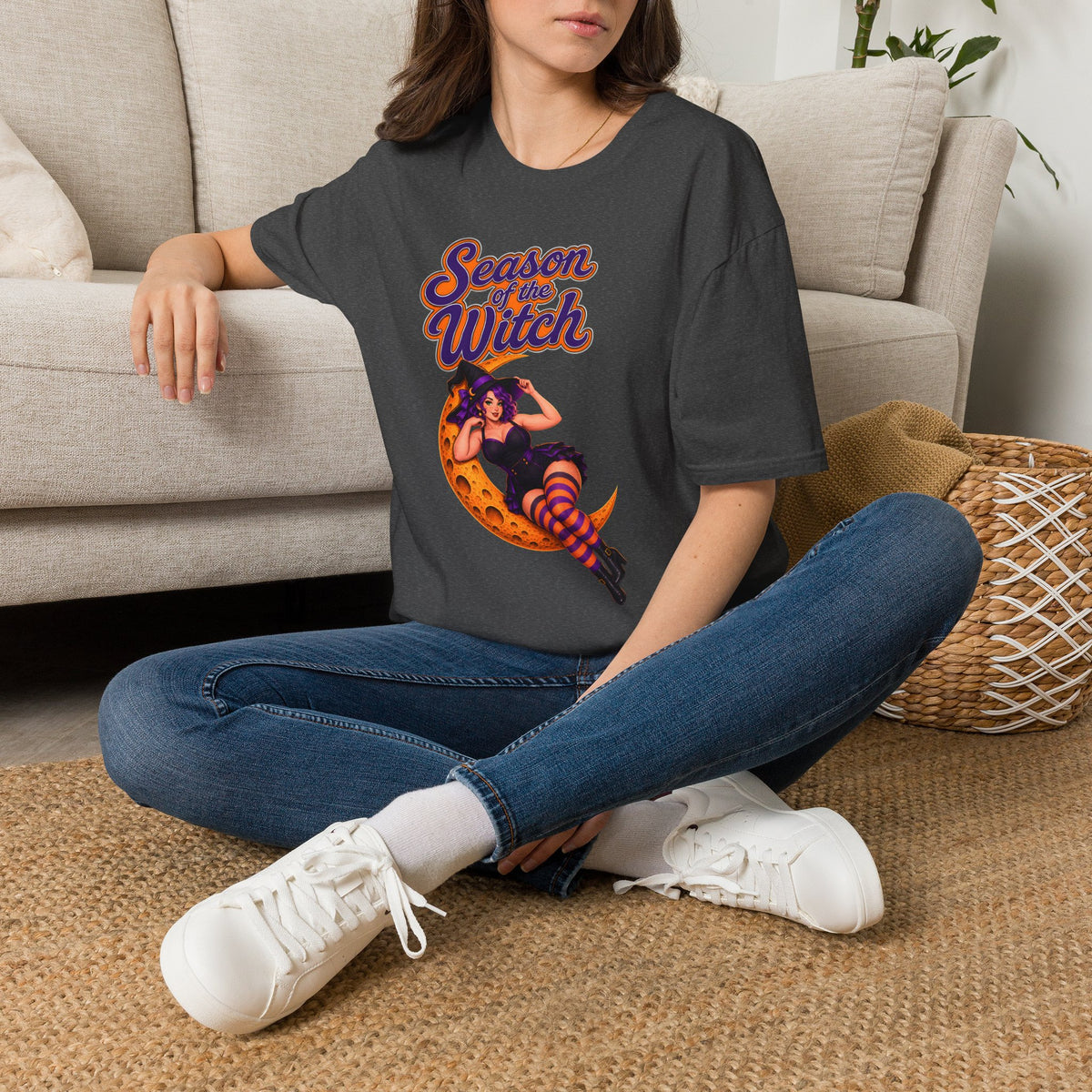 Season of the Witch T-Shirt — Retro Halloween Witch Moon Design