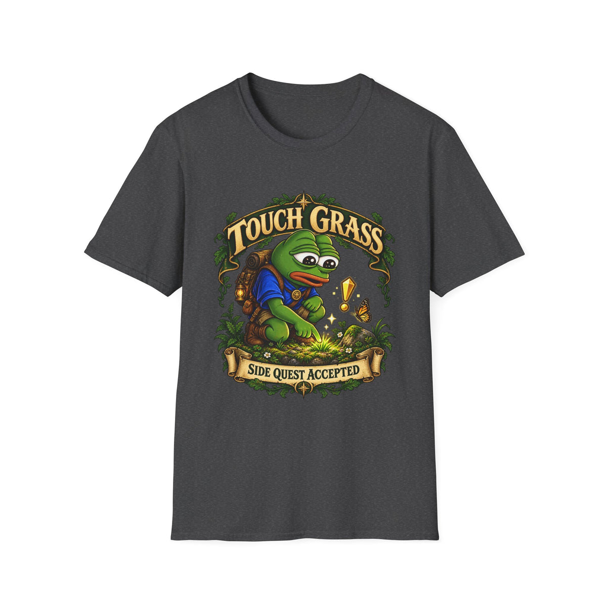 Pepe | Touch Grass | Gaming Tee (Side Quest Accepted)