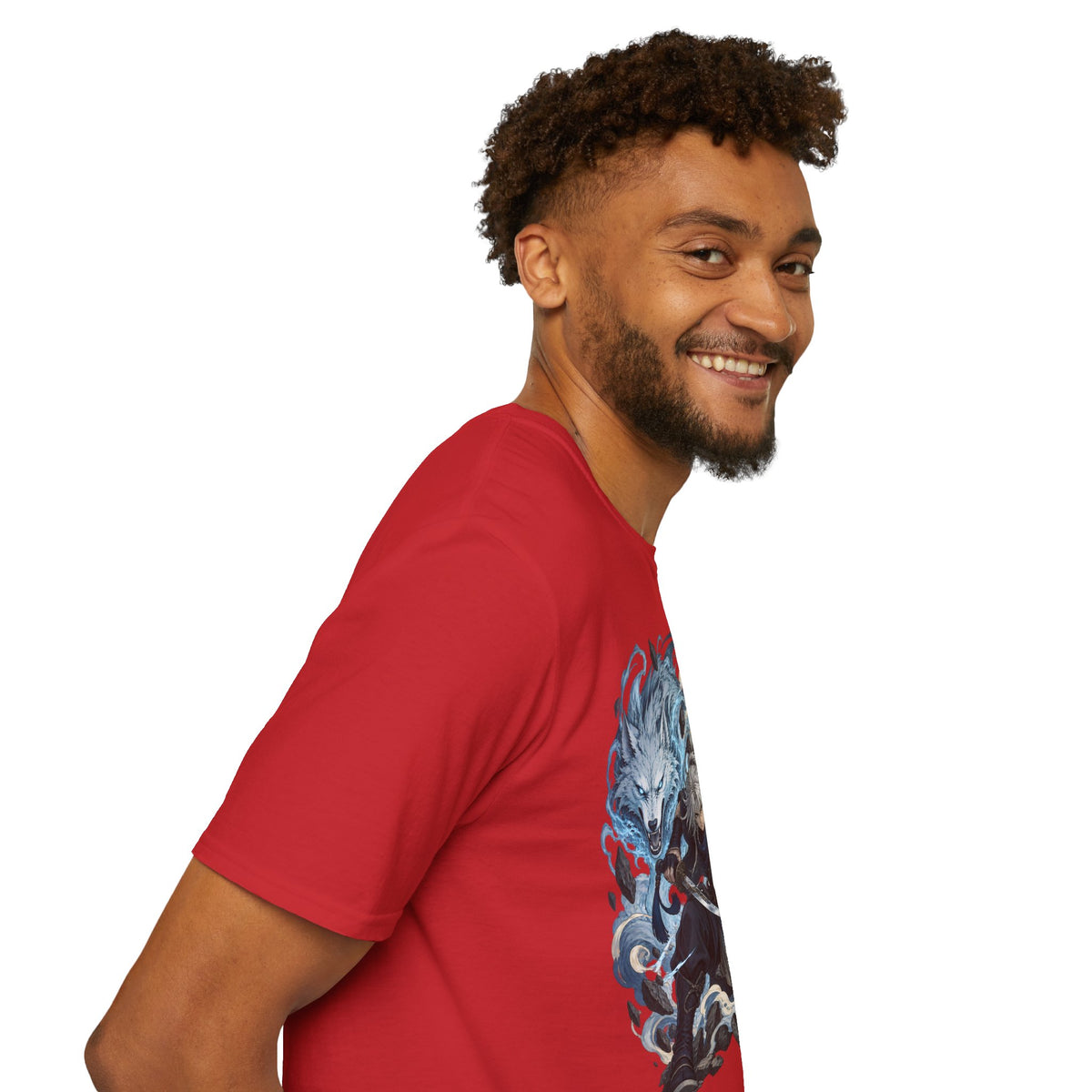 Wolf Spirit T-Shirt | Japanese Samurai | Yin Yang Blue & White Wolves Graphic Tee