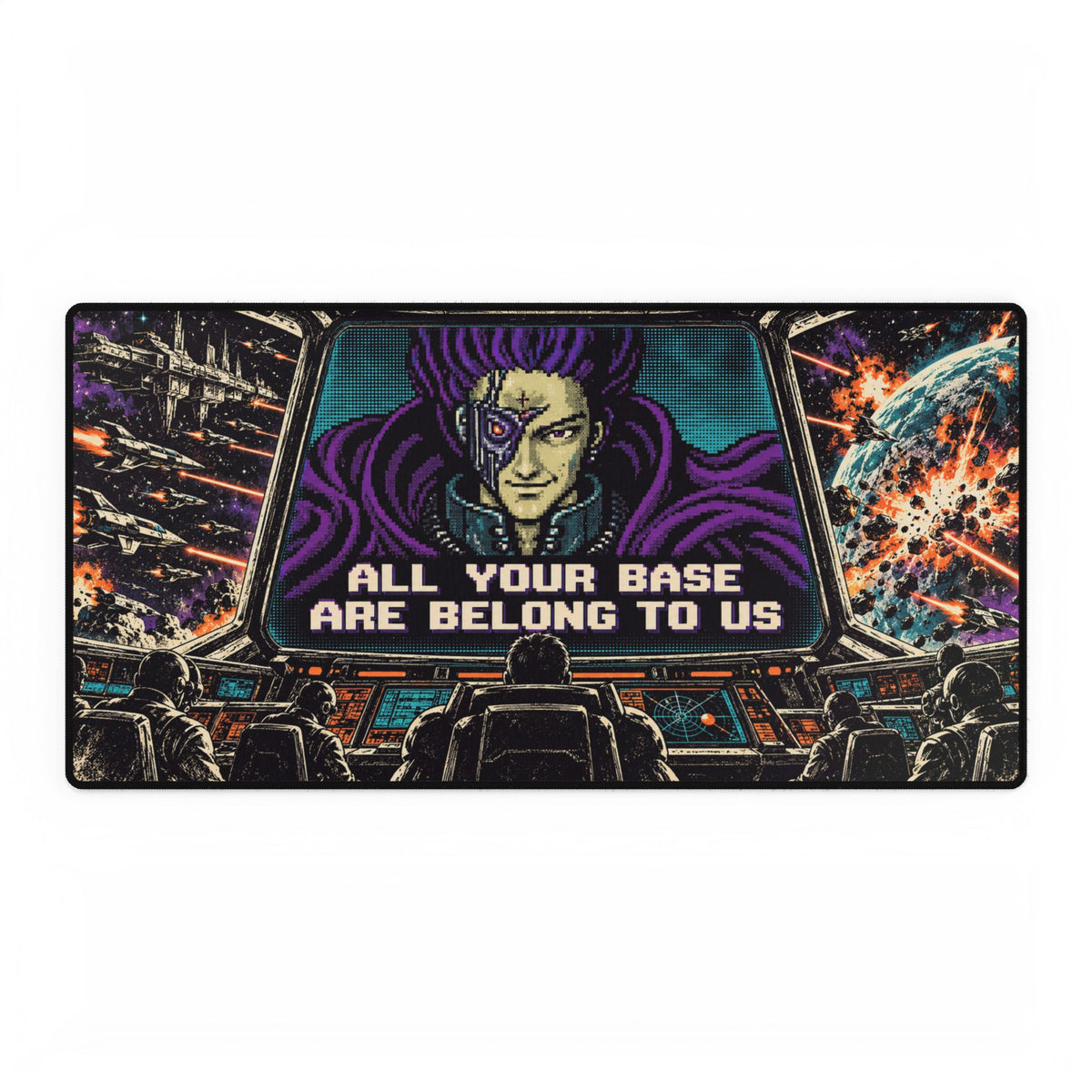 All Your Base Are Belong To Us | Retro Space Battle Mousepad