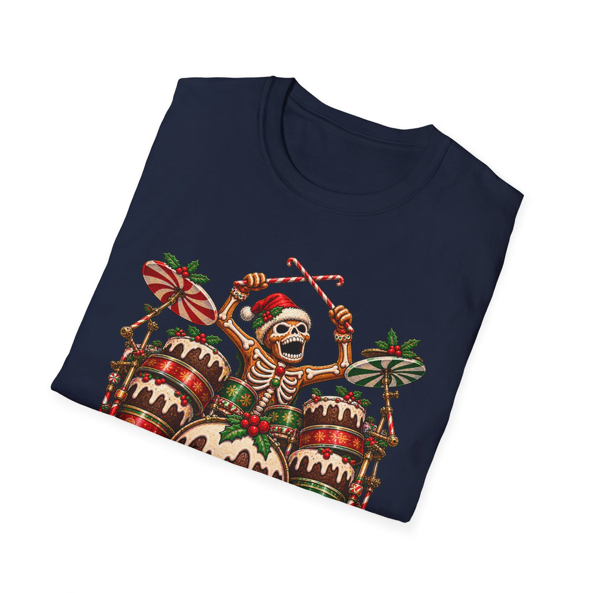 Gingerbread Headbangers | Drummer Christmas T-Shirt