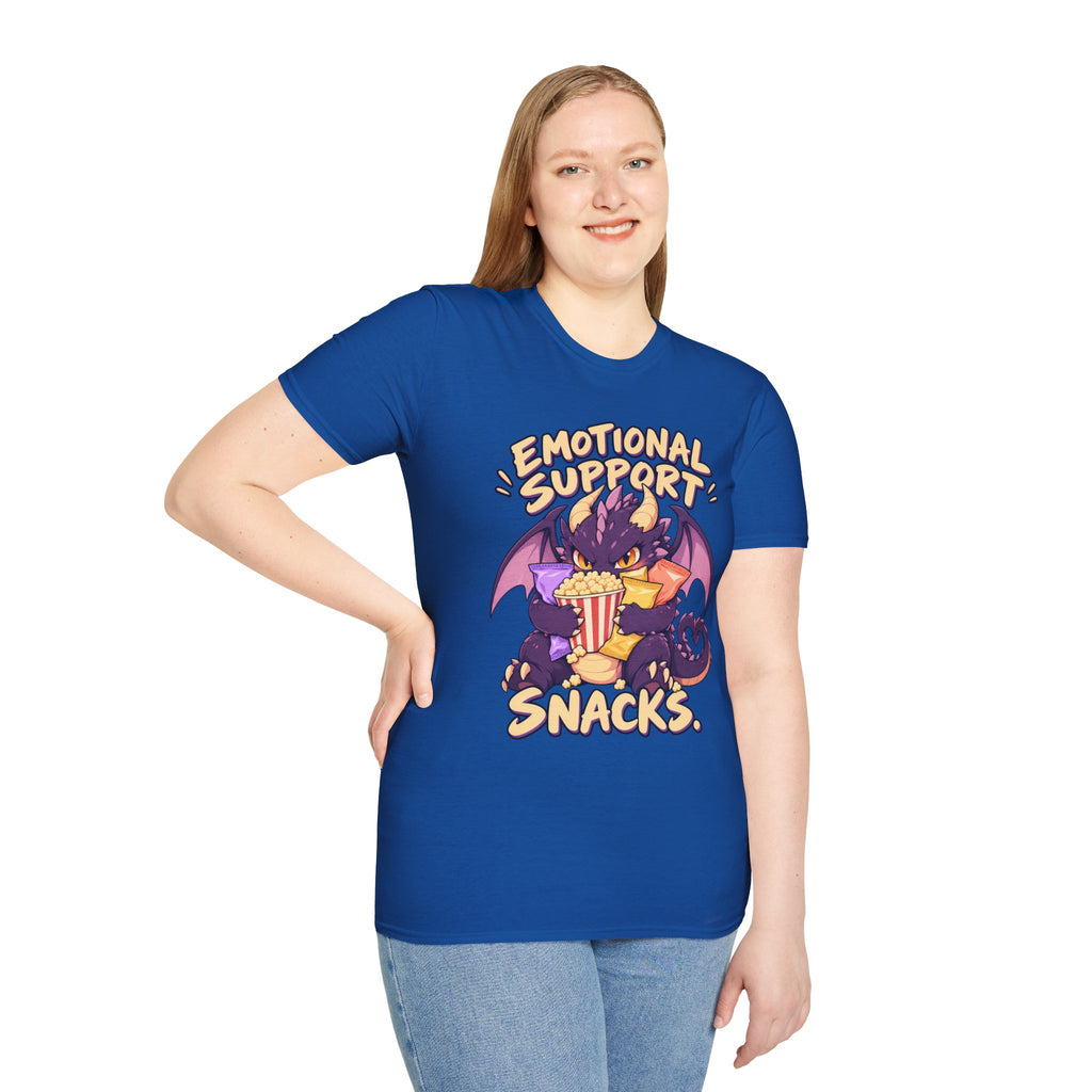 Emotional Support Snacks | Cute Dragon Eating Popcorn Anime Shirt