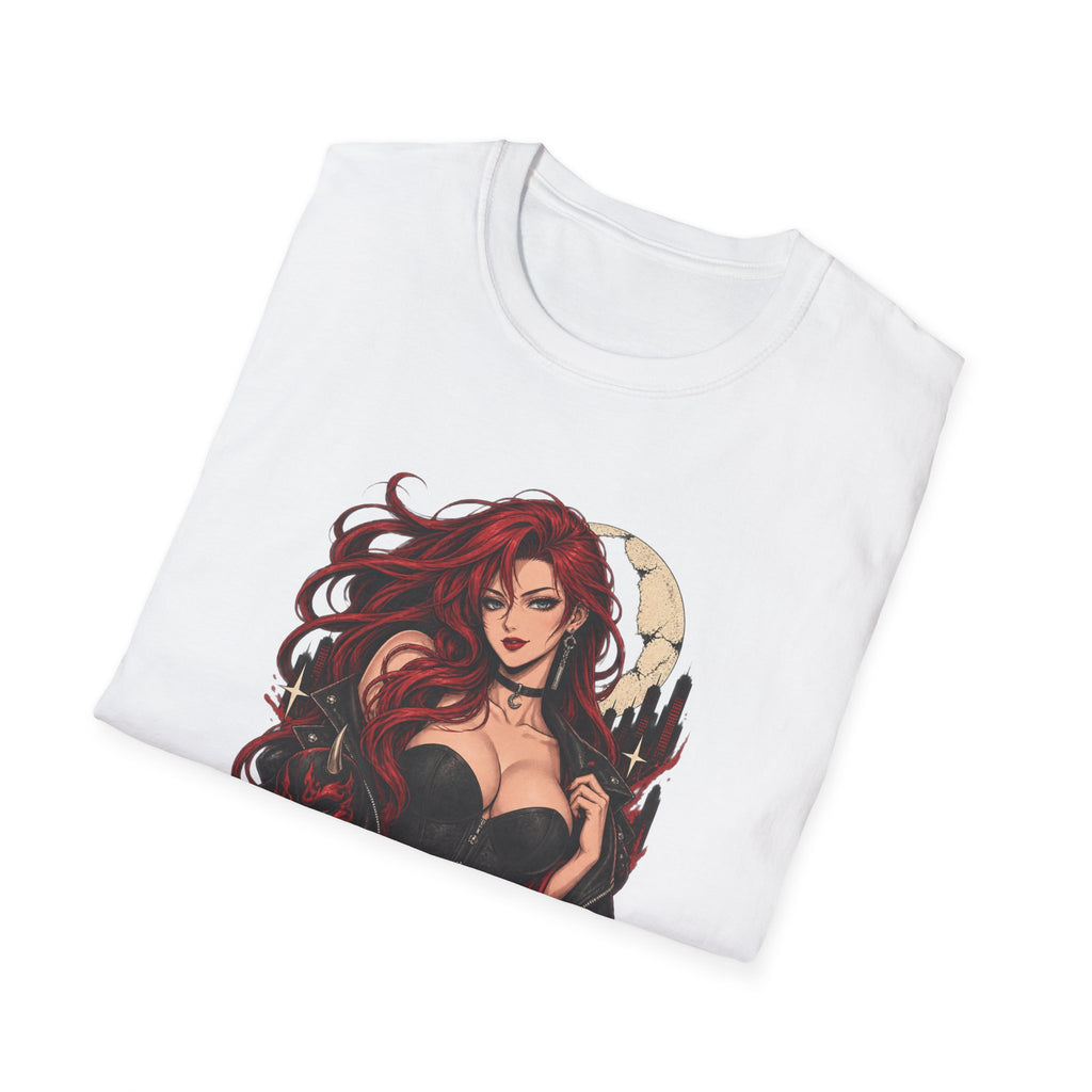 Crimson Dusk | Sexy Gothic Hannya Mask Pin up Woman T-Shirt