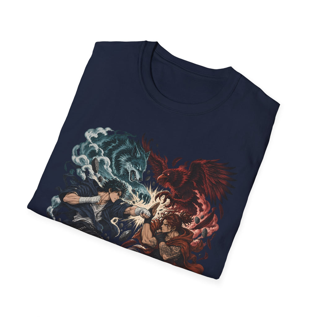 Yin Yang | Wolf Demon vs Phoenix | Japanese Anime Ninja T Shirt