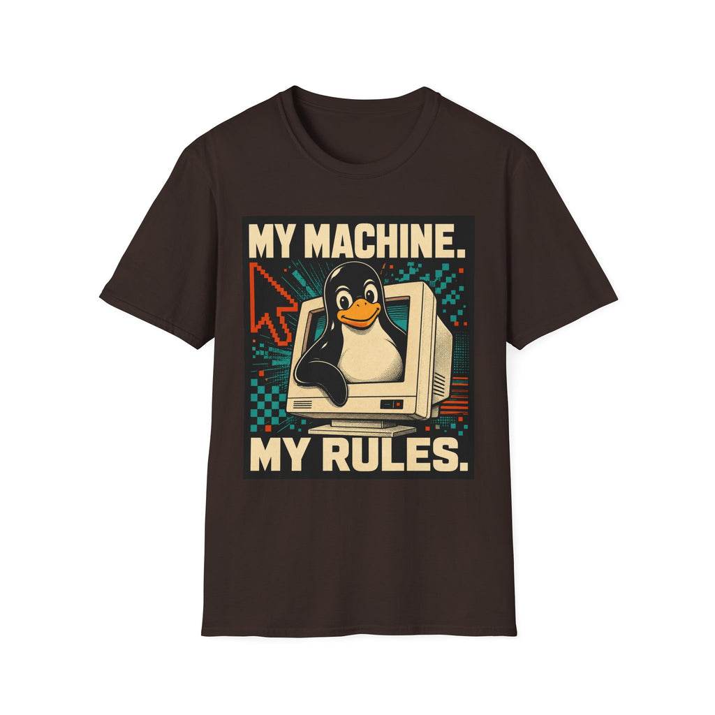Retro Tux Penguin Tee — "My Machine, My Rules" Vintage Computer T-Shirt
