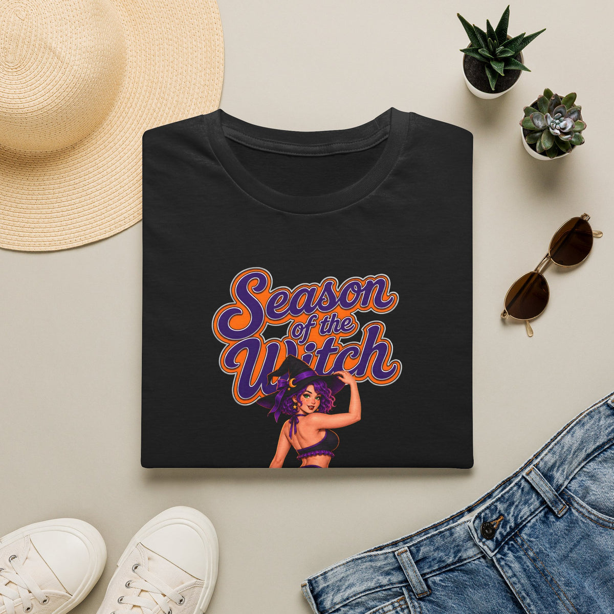 Season of the Witch T-Shirt — Retro Pinup Halloween Witch Graphic Tee