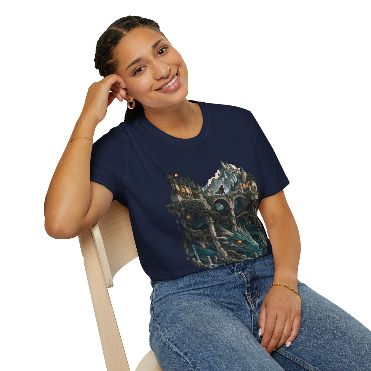 Quests and Adventures | Japanese Style | Anime Fantasy Dragon Castle T Shirt