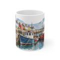 Fishing Harbour Watercolour Mug | Nautical Village Scene
