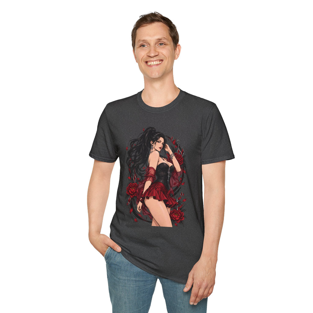 The Seducer | Sexy Black Haired Pony Tail Pin Up Girl Graphic Shirt