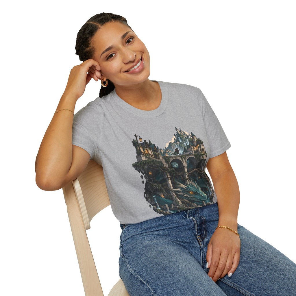 Quests and Adventures | Japanese Style | Anime Fantasy Dragon Castle T Shirt
