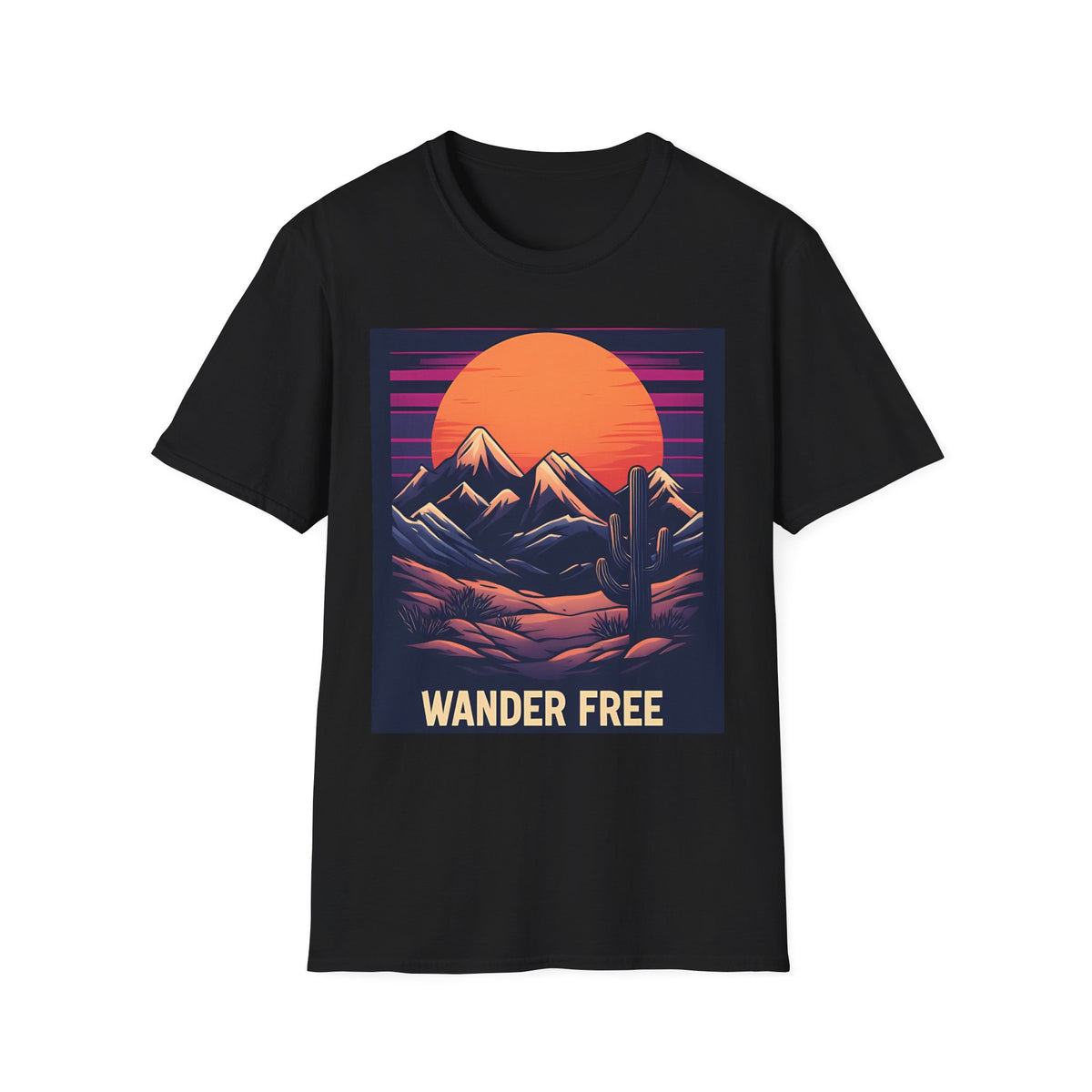 Sunset Mountains T-Shirt — Retro Desert Sunset Graphic Tee