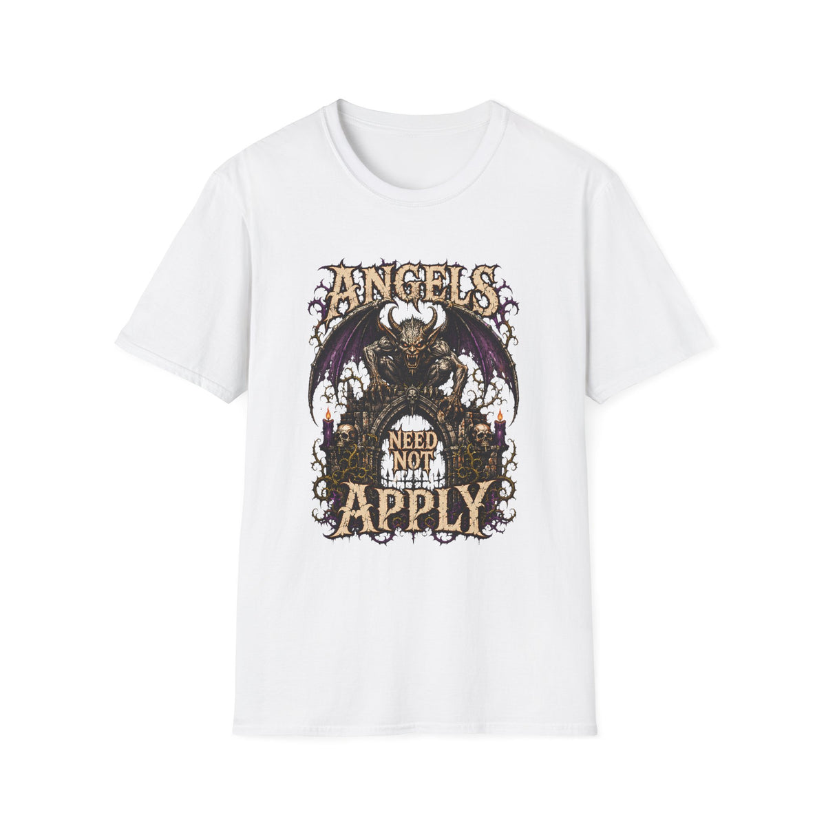 Angels Need Not Apply Gothic Demon Graphic Tee