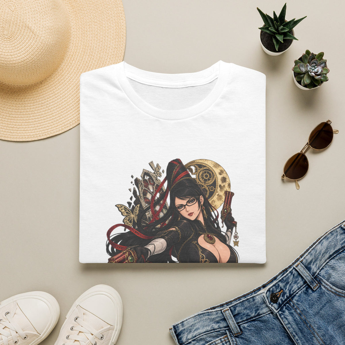 Bayonetta | Sexy Gothic Gaming Anime Pin Up Girl | Gothic Sorceress T-Shirt