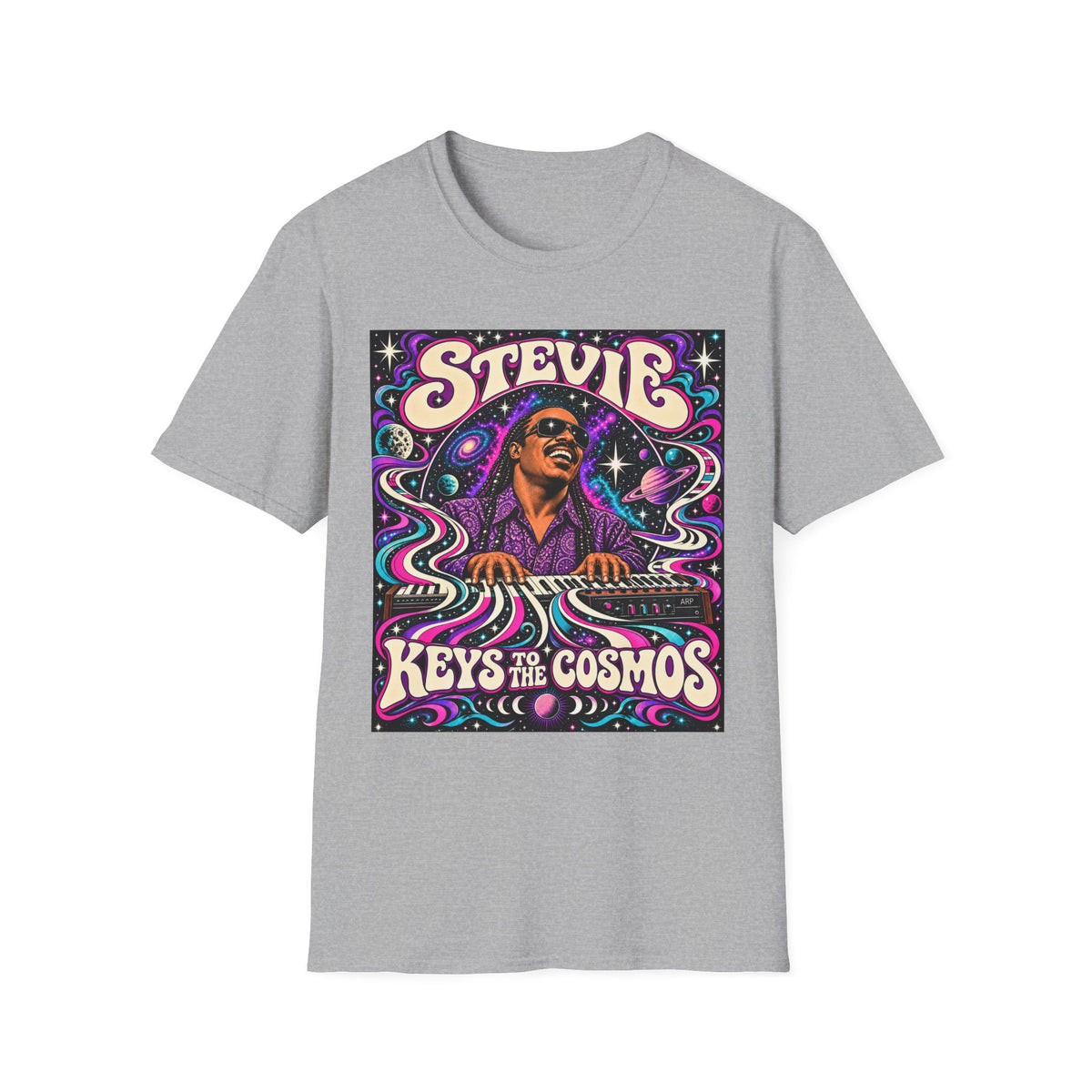 Stevie Keys to the Cosmos T-Shirt — Retro Psychedelic Music Tribute Tee