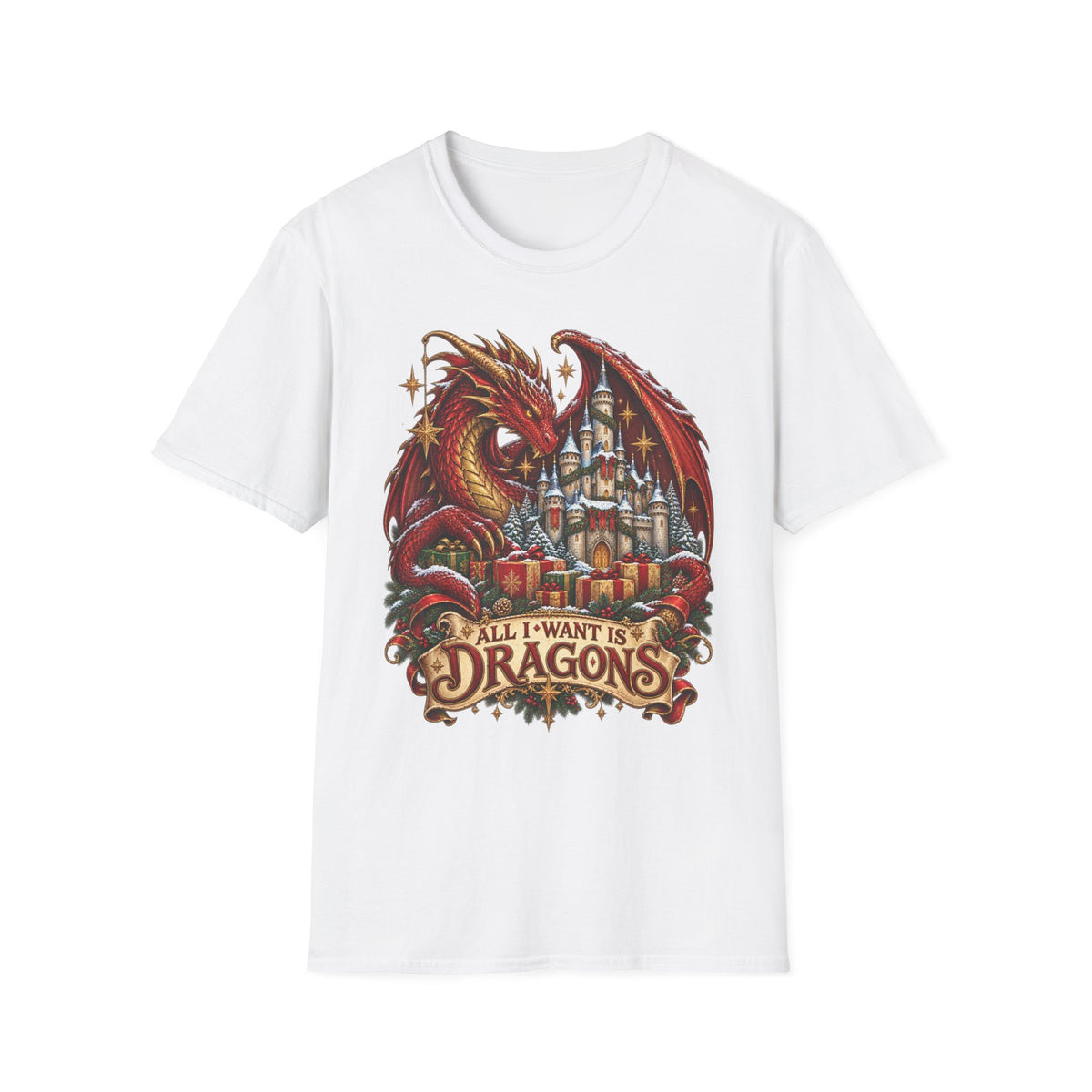 All I Want For Christmas | Dragon Castle T-Shirt