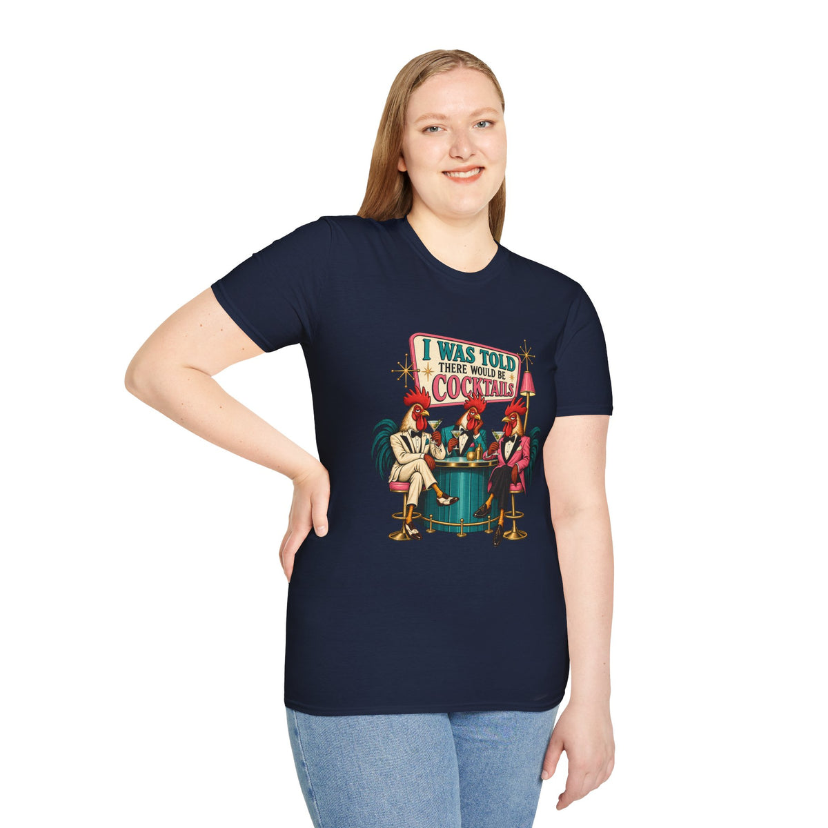 I Was Told There Would Be Cocktails T-Shirt | Retro Flamingo Bar Cocktail Tee