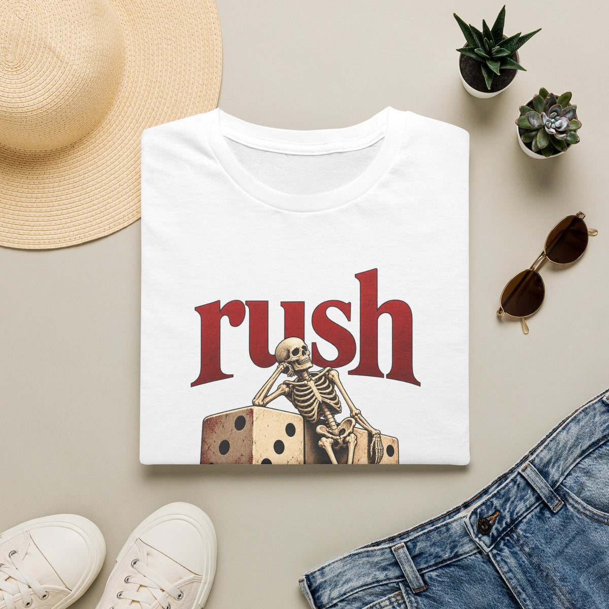 Rush | Roll the Bones | Dice Skeleton Prog Band T-Shirt