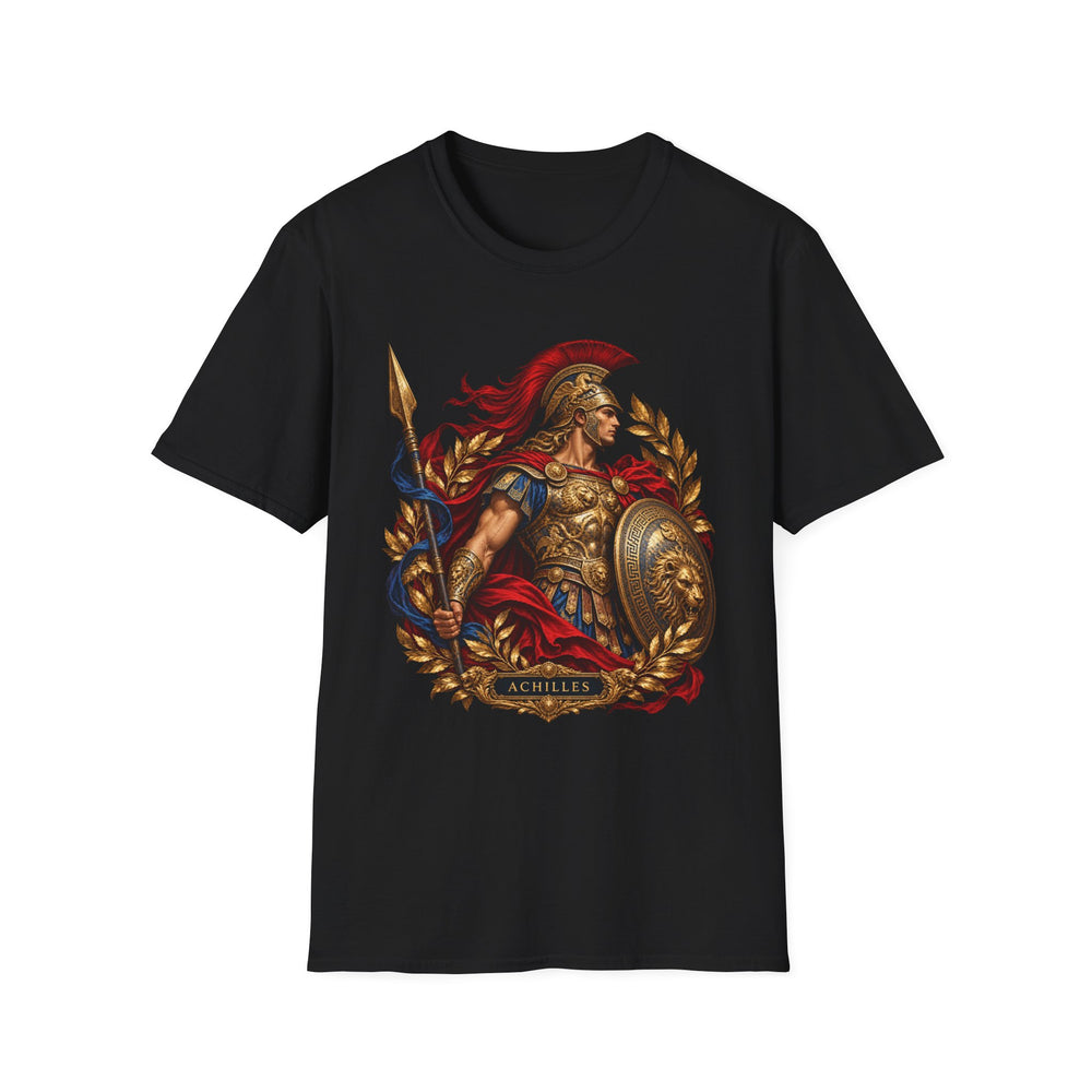 Achilles Greek Mythology T-Shirt, Iliad Warrior Armour and Shield