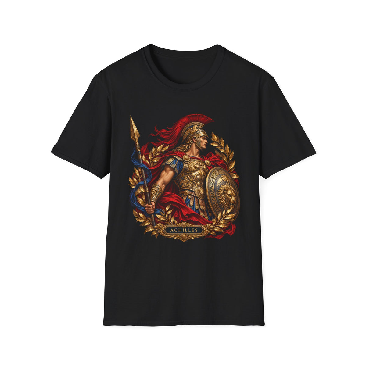 Achilles Greek Mythology T-Shirt, Iliad Warrior Armour and Shield