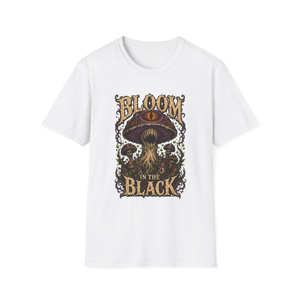 Mushroom Graphic Tee — "Bloom in the Black" Psychedelic Mushroom Shirt