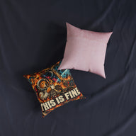 This Is Fine Funny Space Dog Meme Cushion | Decorative Sofa Pillow