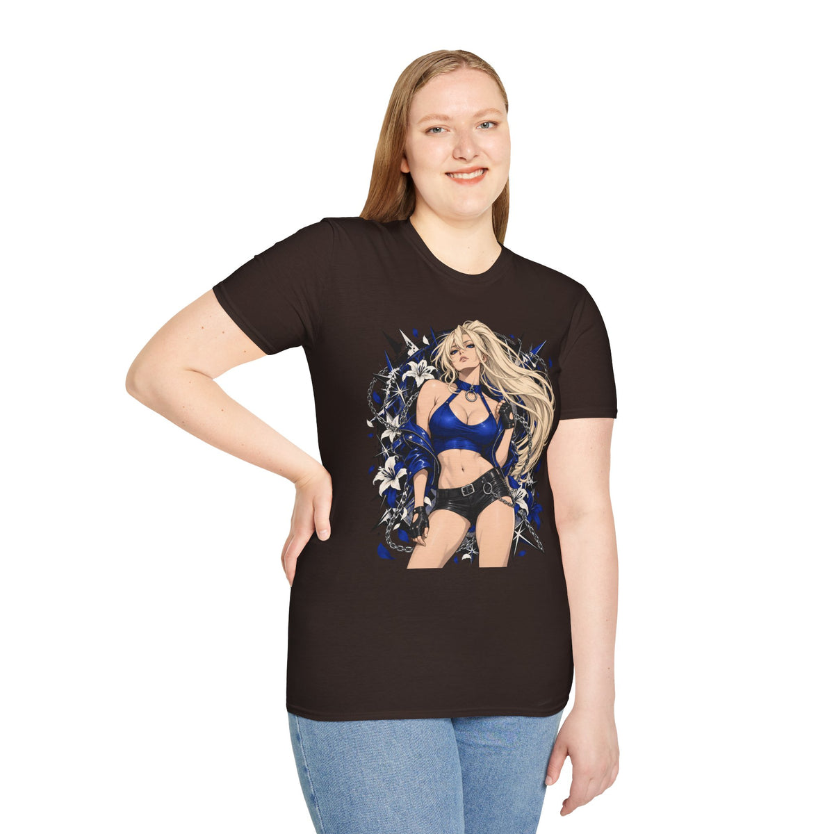 Electric Girl | Japanese Anime | Blonde Bombshell Pin Up Graphic Shirt