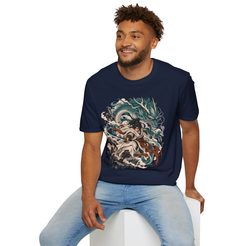 Mythic Dragon Warrior | Japanese Samurai and Serpent T Shirt