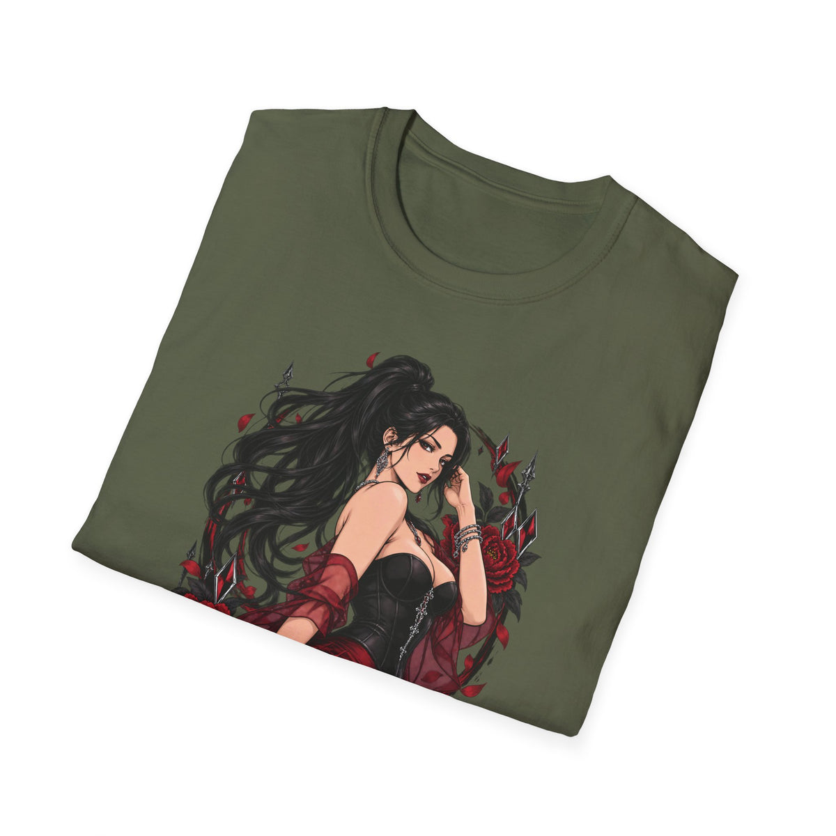 The Seducer | Sexy Black Haired Pony Tail Pin Up Girl Graphic Shirt