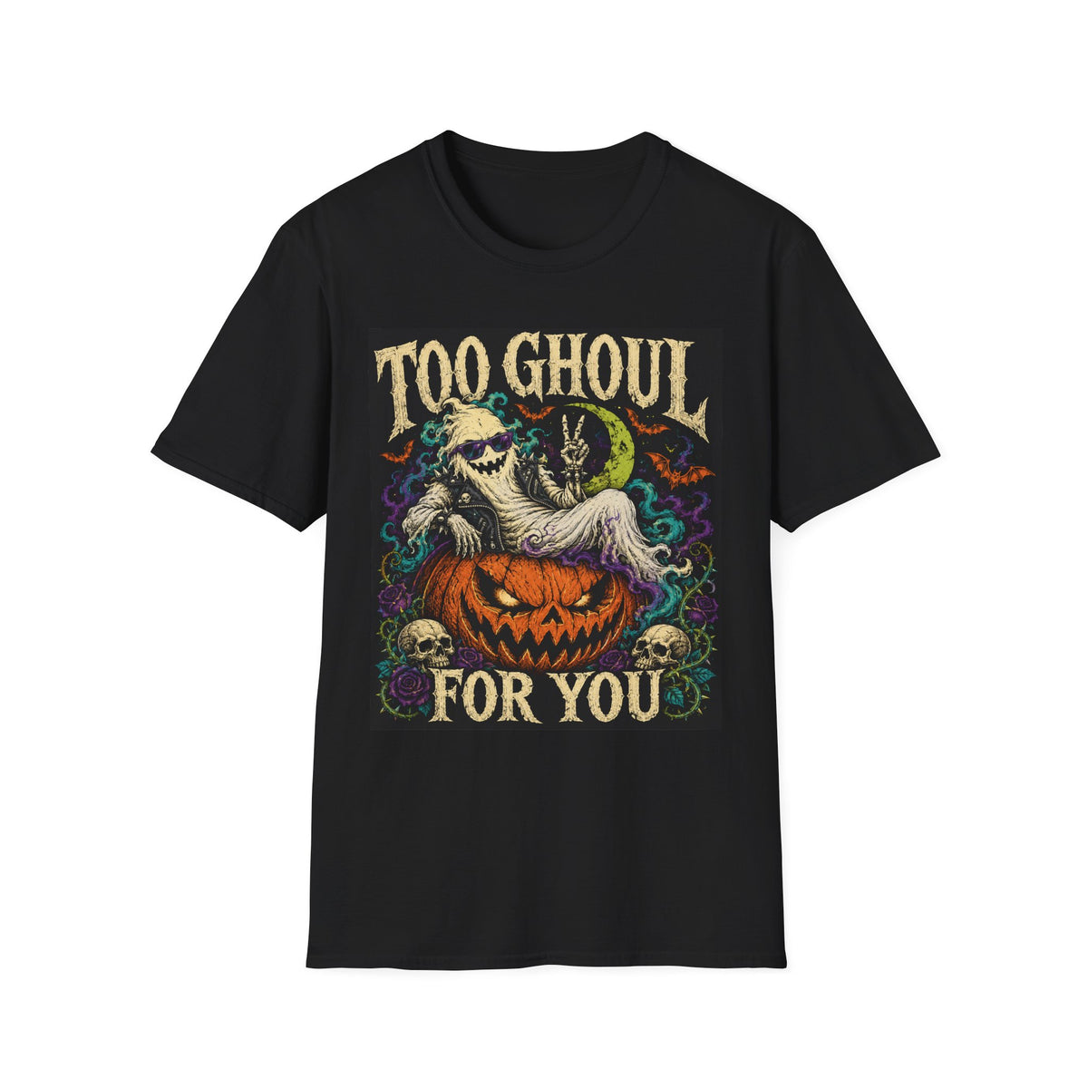Too Ghoul For You T-Shirt — Retro Halloween Ghost Pumpkin Tee