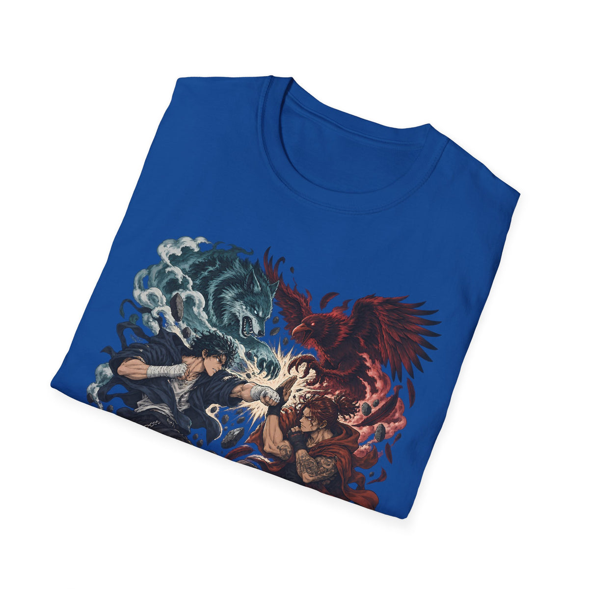 Yin Yang | Wolf Demon vs Phoenix | Japanese Anime Ninja T Shirt