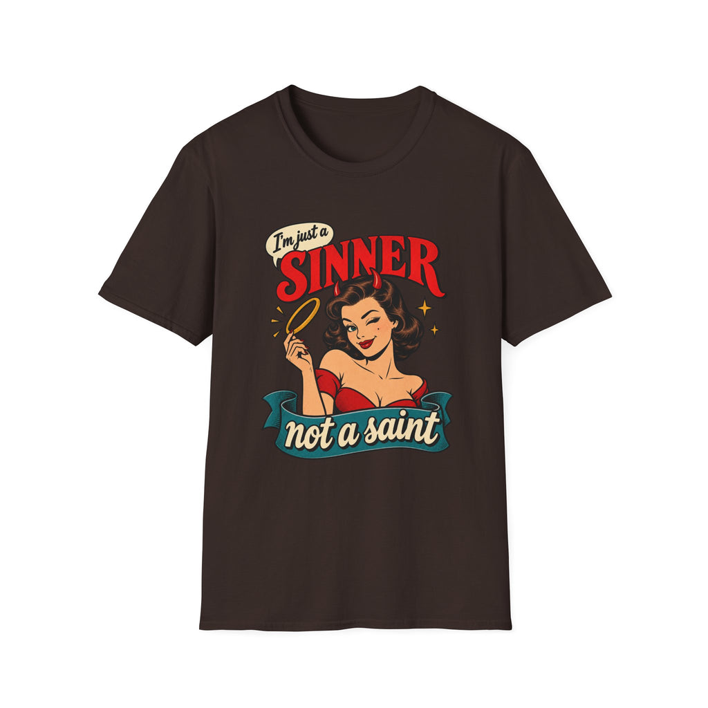 Retro Pinup | I'm Just a Sinner, Not a Saint | Graphic Tee