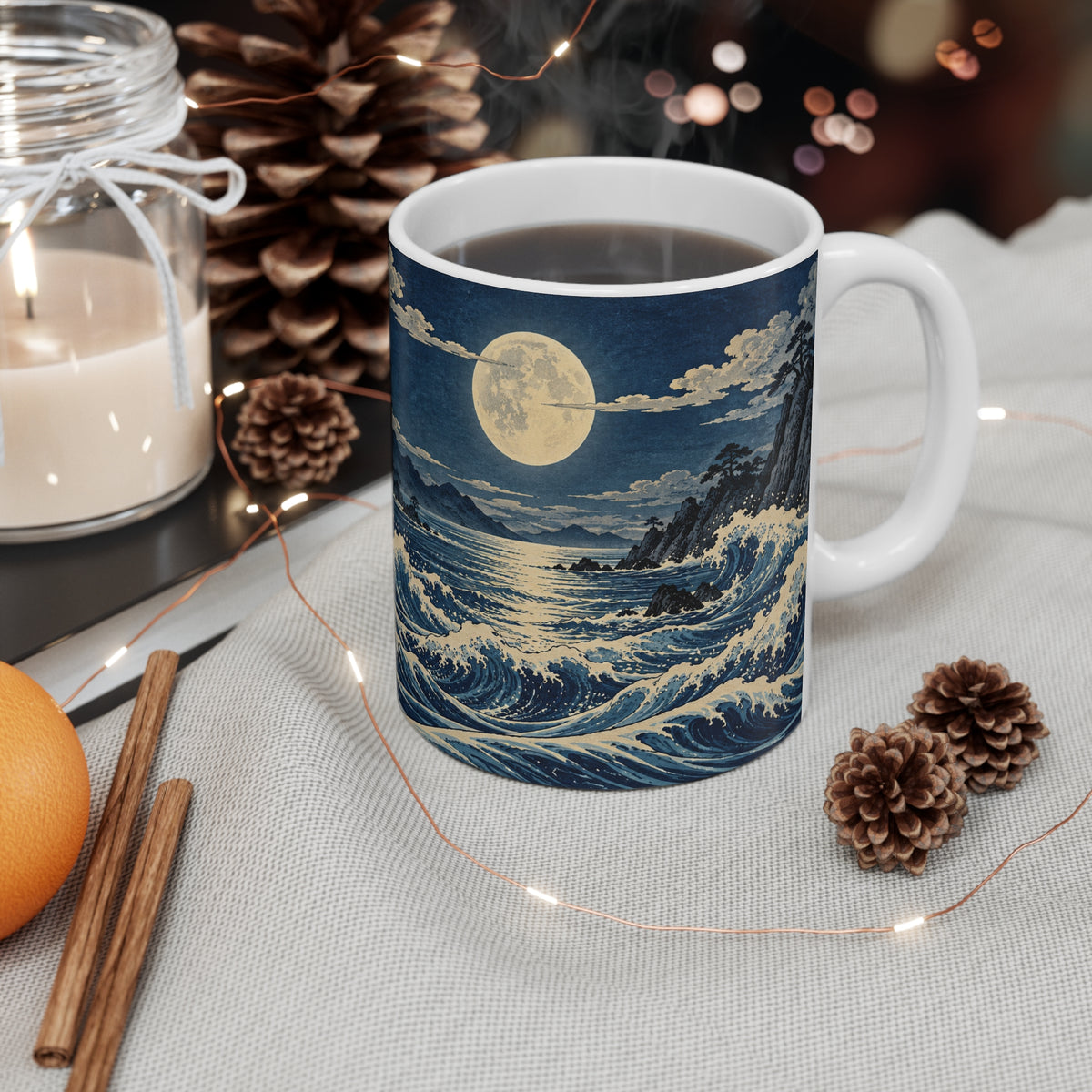 Moonlit Waves | Classic Art Coffee Mug Gift (11oz)