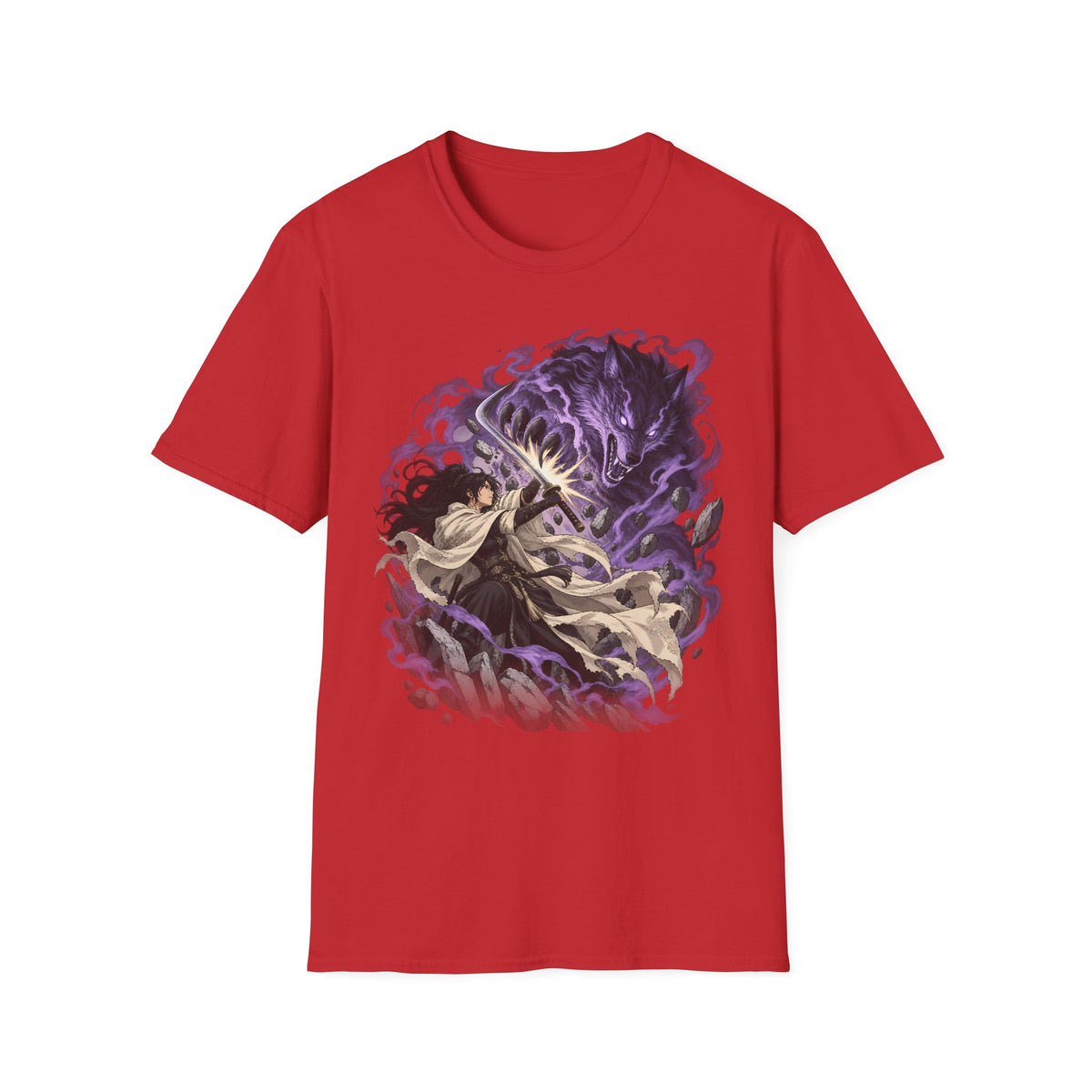 Trial of the Wolf | Samurai Anime Storm Warrior T-Shirt