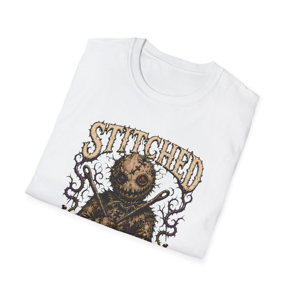 Stitched With Spite Knitting / Crochet T-Shirt - Gothic Voodoo Patchwork Tee