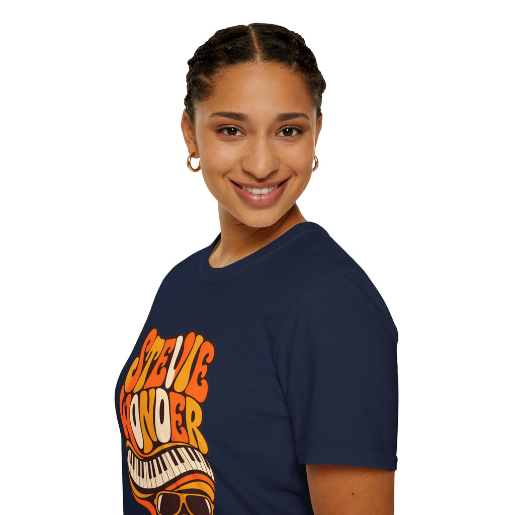Stevie Wonder Piano Psychedelic Retro Band T-Shirt