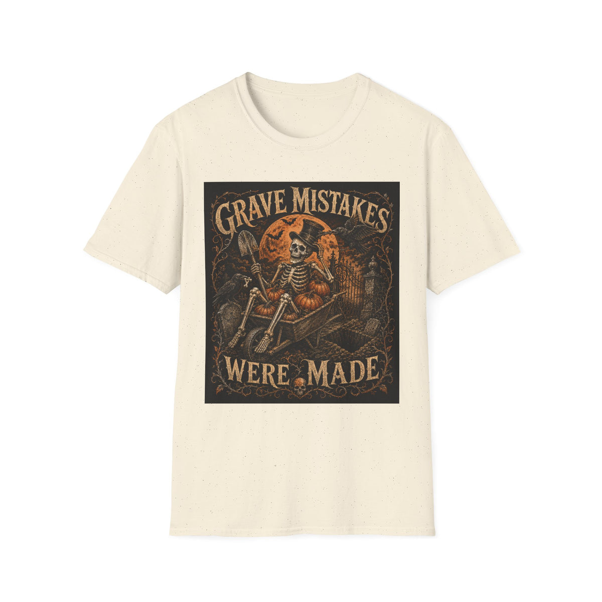 Grave Mistakes Skeleton Tee — Vintage Halloween Skull T‑Shirt