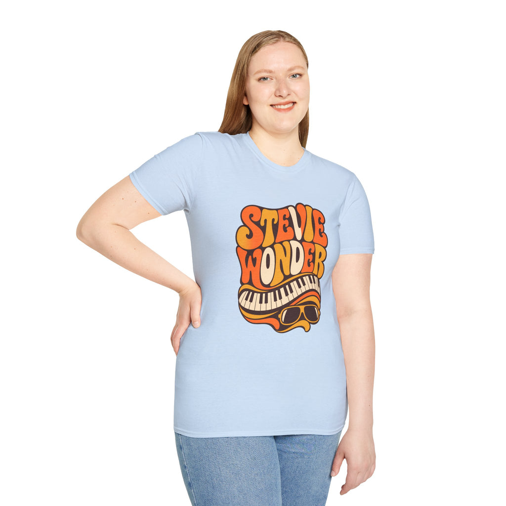 Stevie Wonder Piano Psychedelic Retro Band T-Shirt
