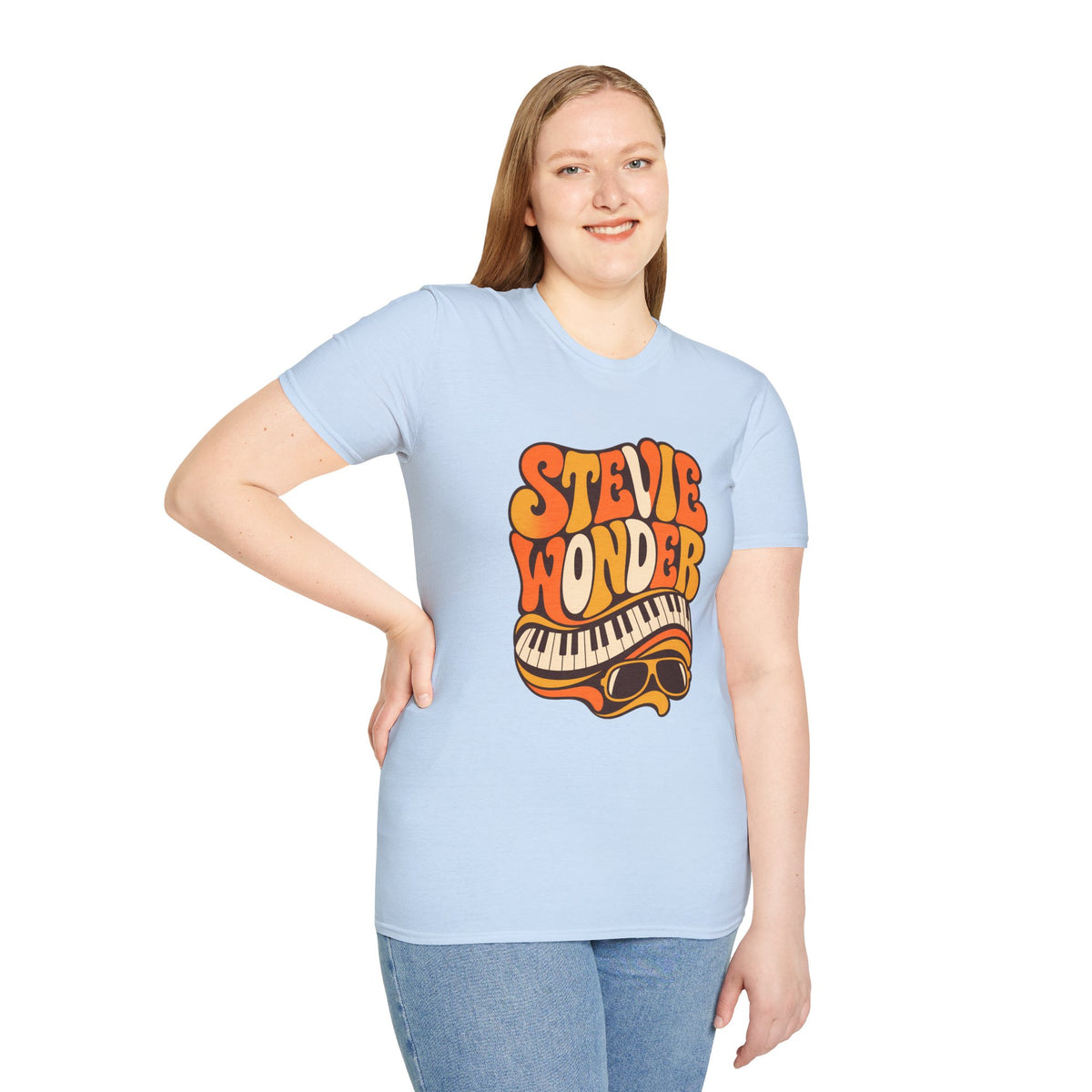 Stevie Wonder Piano Psychedelic Retro Band T-Shirt