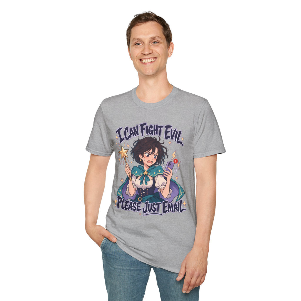 Working Witch | I Can Fight Evil, Please Just Email | Cute Anime T Shirt