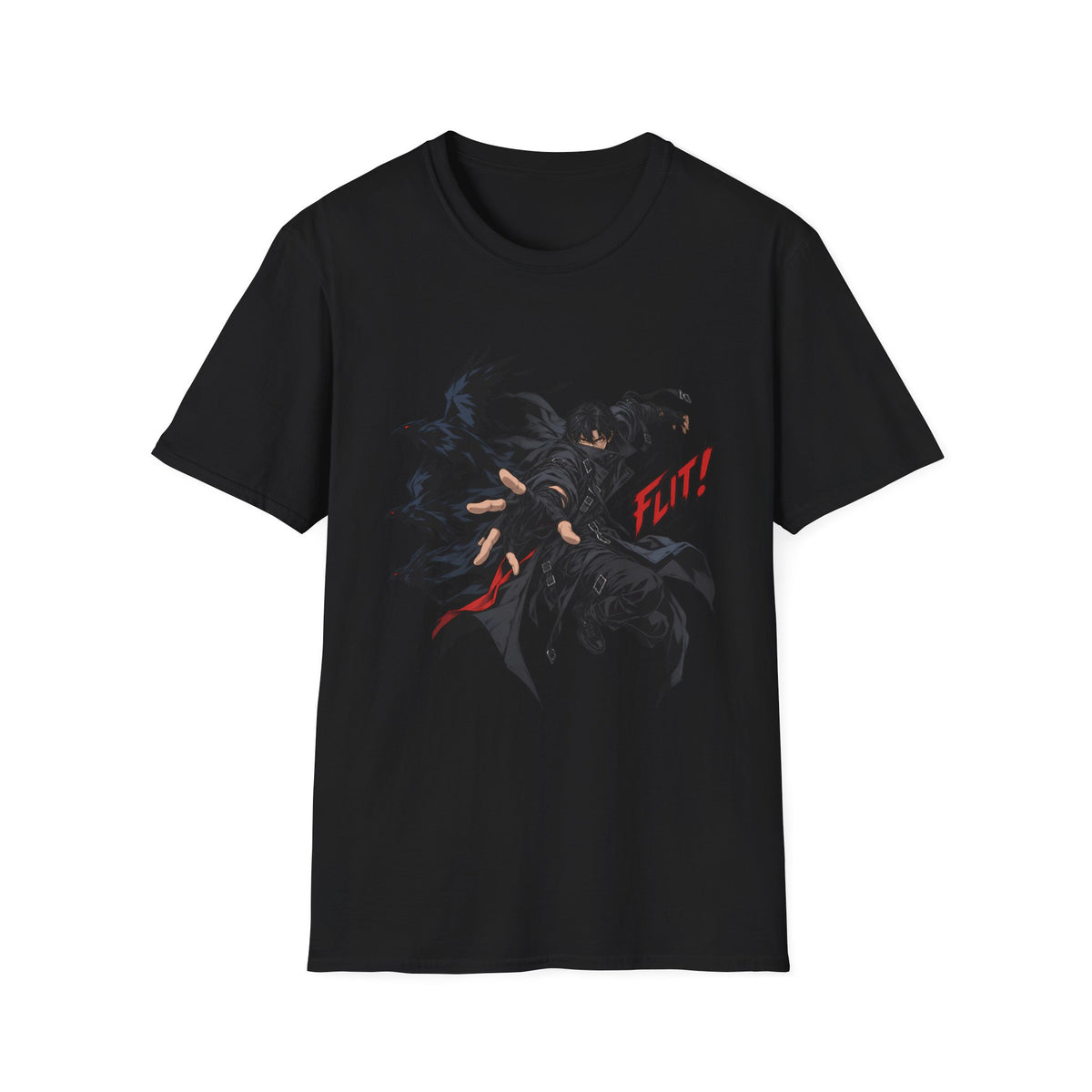 FLINT! | Dark Crow Japanese Anime Samurai Graphic Shirt