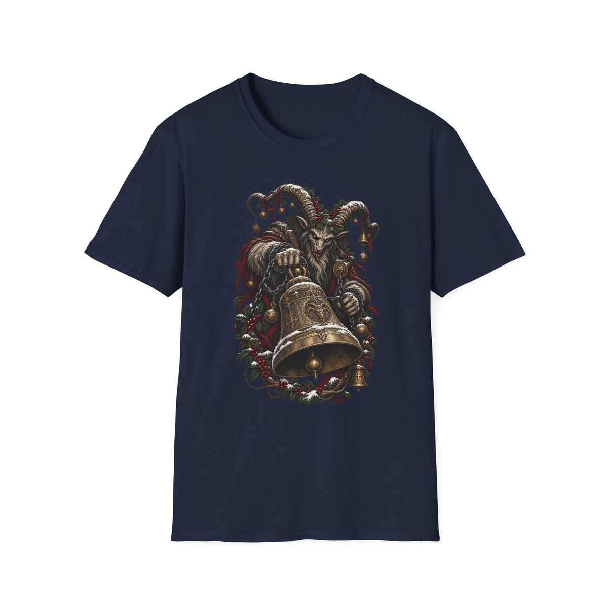Krampus with Bell | Dark Christmas Demon T-Shirt