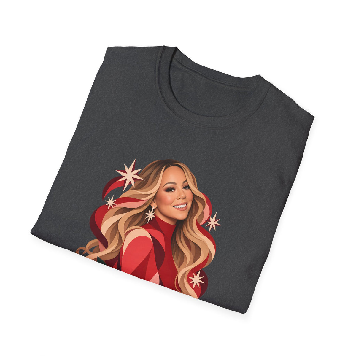 Mariah Carey | Holiday Diva Graphic Tee | Retro Red Star Portrait