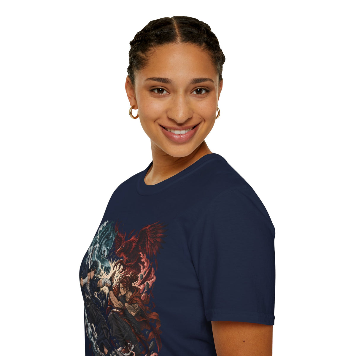 Yin Yang | Wolf Demon vs Phoenix | Japanese Anime Ninja T Shirt