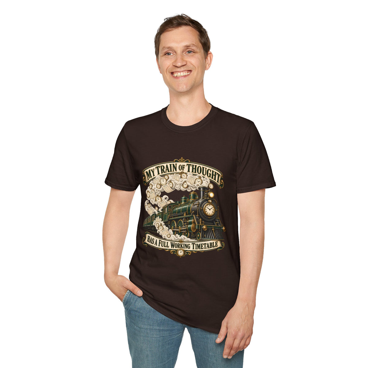 Train of Thought Vintage Steam Engine T-Shirt | My Train of Thought Has a Full Working Timetable