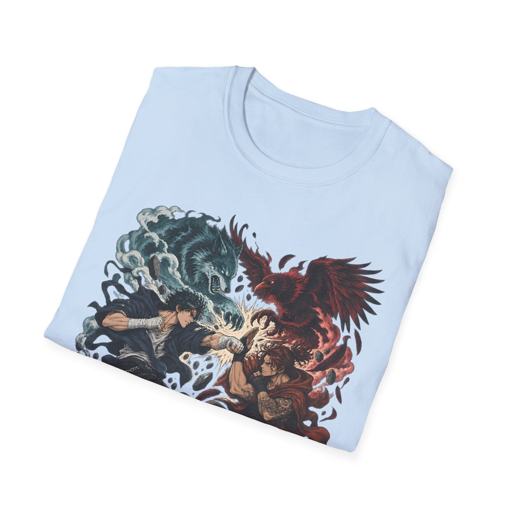 Yin Yang | Wolf Demon vs Phoenix | Japanese Anime Ninja T Shirt