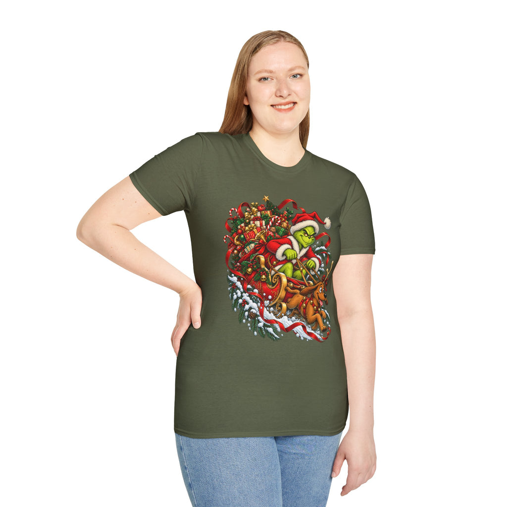 Grinch & Max Sleigh Ride | Funny Christmas T Shirt